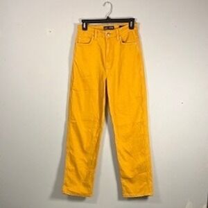 Lee Vintage Modern Womens High Rise Relaxed Stovepipe Yellow Denim Jeans Size 27